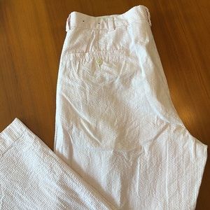 EUC Men’s Brooks Brothers Pink/White Seersucker Pants - 33/30